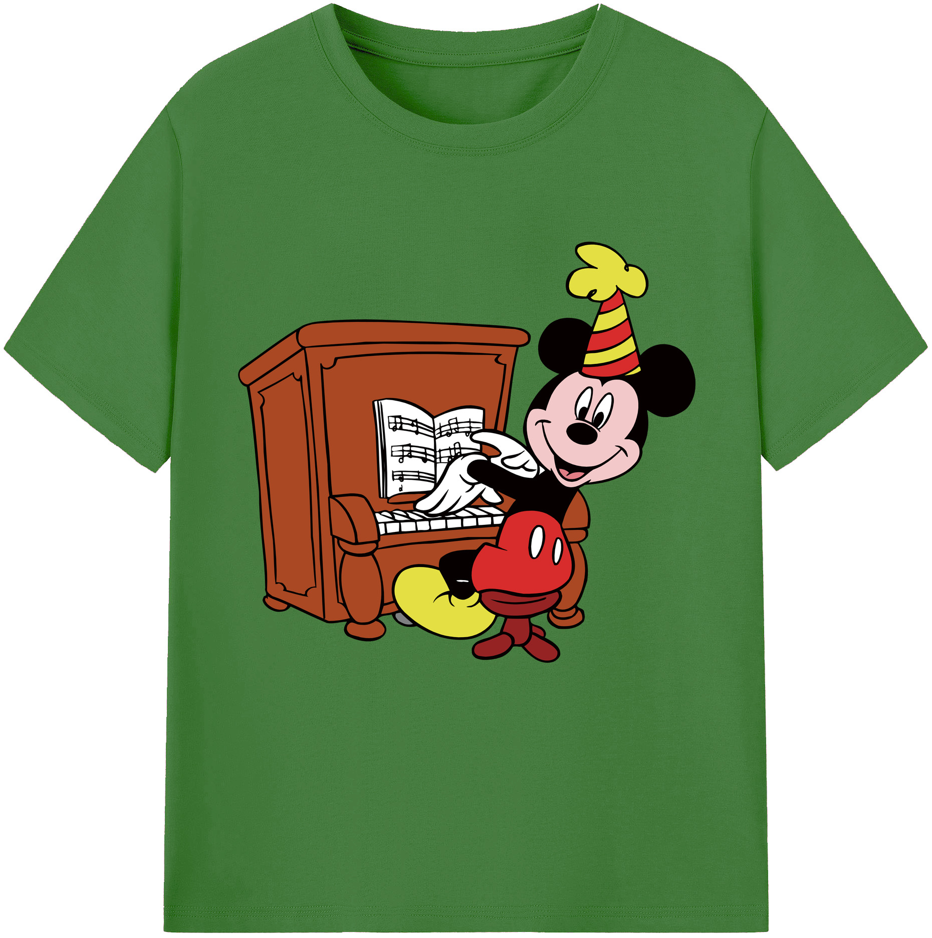 （画像用） ミッキーマウス Mickey Mouse レディースカジュアルプリントTシャツ（綿100％）